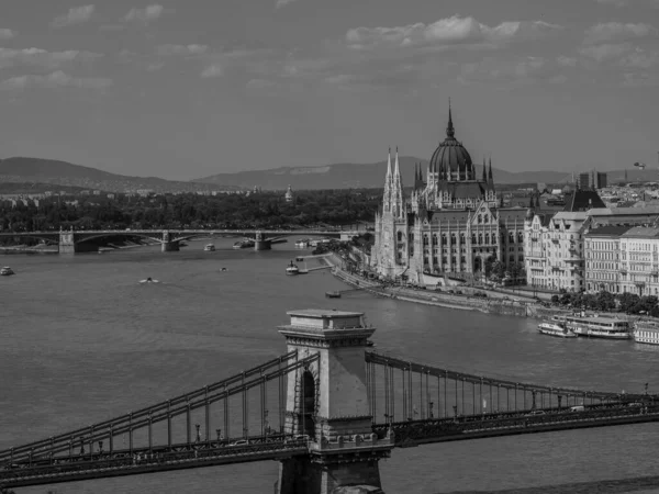Budapest Városa Danube Folyónál — Stock Fotó
