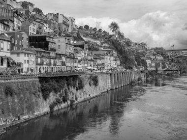 Porto Portekiz 'deki Douro Nehri' nde.