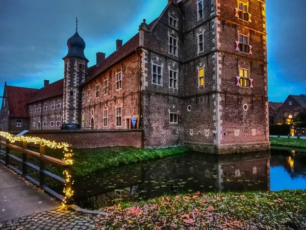 Kerstmis Het Kasteel Van Raesfeld Duitsland — Stockfoto