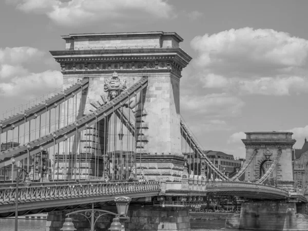 Budapest Városa Danube Folyónál — Stock Fotó