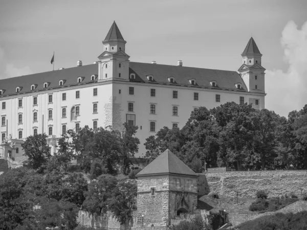 Bratislava Város Danube Folyónál — Stock Fotó