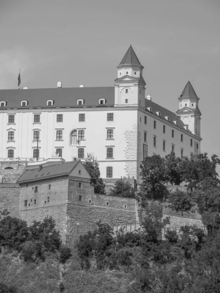 Ciudad Bratislava Río Danubio — Foto de Stock