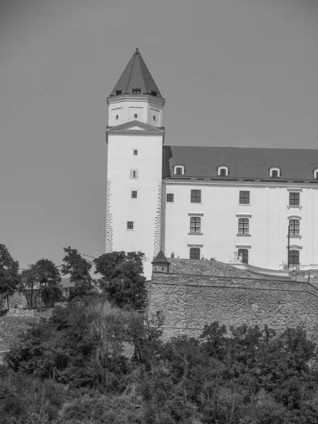 Ciudad Bratislava Río Danubio — Foto de Stock