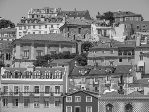 Staden Lissabon Vid Tagusfloden — Stockfoto