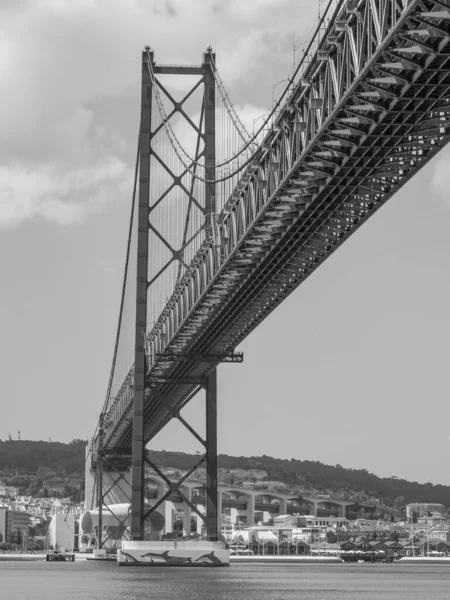 Staden Lissabon Vid Tagusfloden — Stockfoto