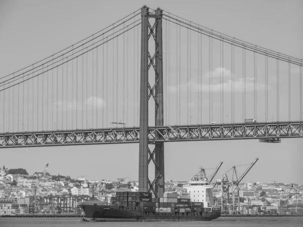 Die Stadt Lissabon Fluss Tajo — Stockfoto