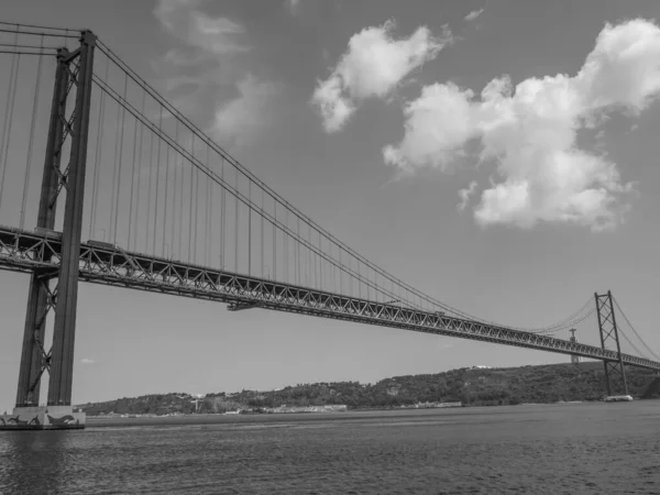 Staden Lissabon Vid Tagusfloden — Stockfoto