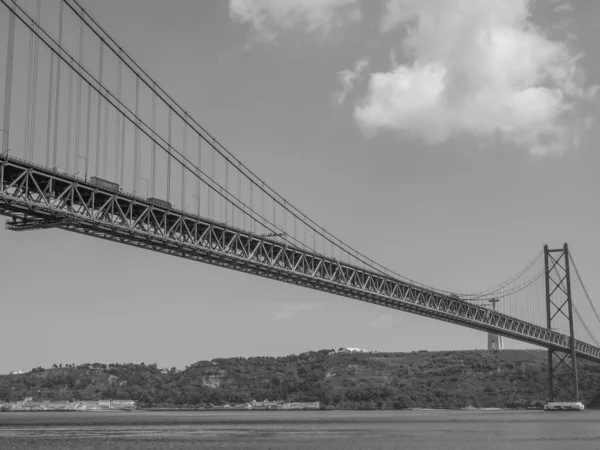 Staden Lissabon Vid Tagusfloden — Stockfoto