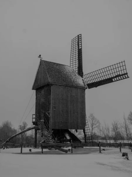 Tempo Invernale Nel Muensterland Tedesco — Foto Stock