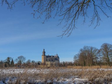 Almanya 'daki gemen kalesinde kış mevsimi