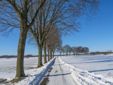 Westphalia 'da küçük bir köyde kış mevsimi