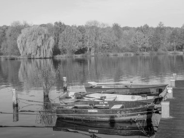 Alman muensterland 'inde Borken şehrinde bahar geldi.