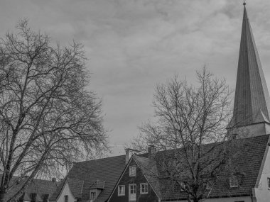 Alman muensterland 'inde Borken şehrinde bahar geldi.