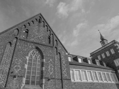 Alman muensterland 'inde Borken şehrinde bahar geldi.