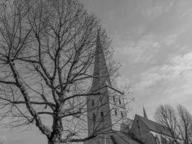 Alman muensterland 'inde Borken şehrinde bahar geldi.