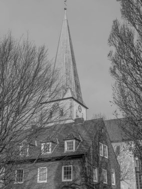 Alman muensterland 'inde Borken şehrinde bahar geldi.