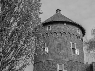 Alman muensterland 'inde Borken şehrinde bahar geldi.