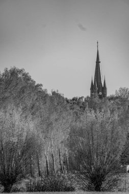 Alman muensterland 'inde Borken şehrinde bahar geldi.