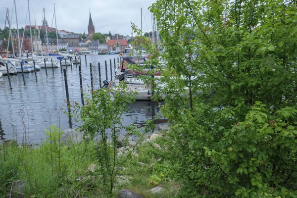 Flensburg Városa Baltikumi Tengernél Németországban — Stock Fotó