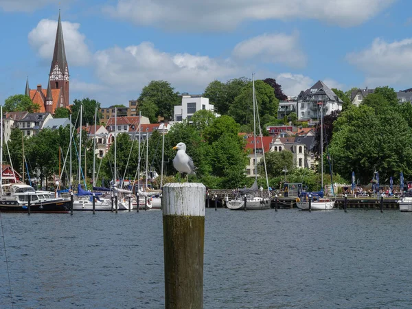 Flensburg Városa Baltikumi Tengernél Németországban — Stock Fotó