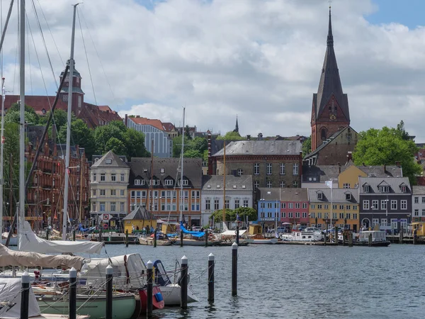 Flensburg Városa Baltikumi Tengernél Németországban — Stock Fotó