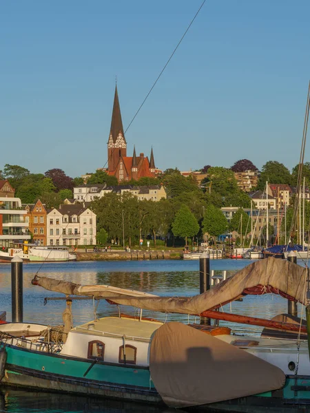 Flensburg Városa Baltikumi Tengernél Németországban — Stock Fotó