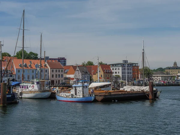 Stad Flensburg Aan Baltische Zee — Stockfoto