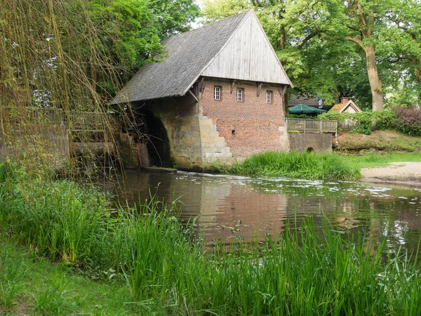 Kleiner Fluss Und Mühle Westfalen — Stockfoto