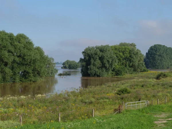 Rio Rhine Perto Bislich Alemanha — Fotografia de Stock