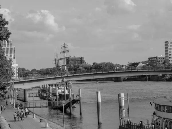 Cidade Bremen Rio Weser — Fotografia de Stock