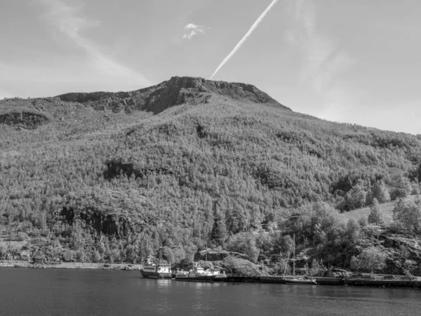 Flamme Fjord Des Aurores Boréales — Photo