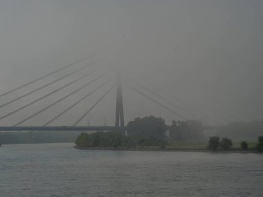 Almanya 'daki Ren Nehri' nde sabahın erken saatlerinde