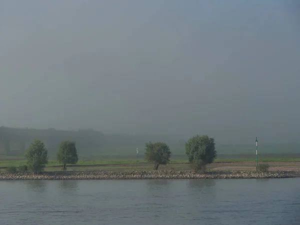 Rzeki Ren Pobliżu Wesel Niemczech — Zdjęcie stockowe
