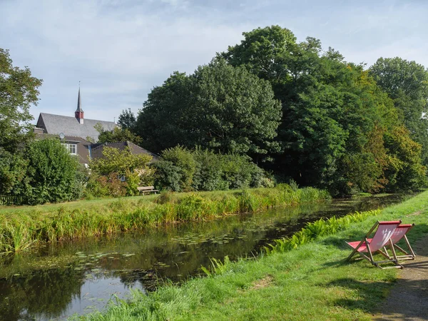 Byn Marienthal Vid Floden Issel Tyskland — Stockfoto