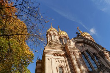 Almanya 'nın Wiesbaden şehrinde sonbahar mevsimi