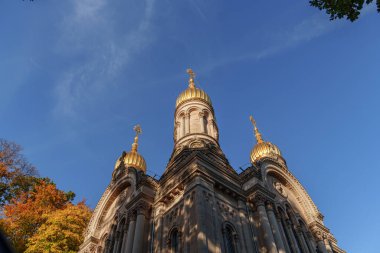 Almanya 'nın Wiesbaden şehrinde sonbahar mevsimi