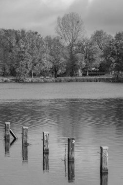 Westphalia 'da bir gölde sonbahar zamanı