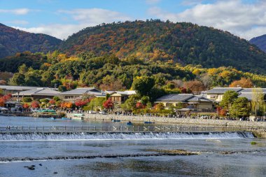 Japonya 'nın Osaka şehrinde sonbahar zamanı.