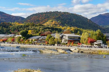 Japonya 'nın Osaka şehrinde sonbahar zamanı.