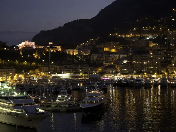 Monaco på natten — Stockfoto