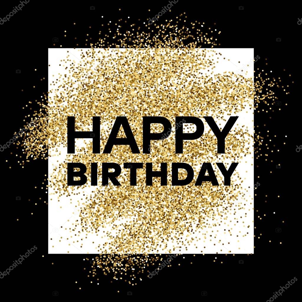 Download Gold glitter background with Happy Birthday inscription ...