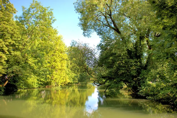 Természeti Park Augsburg Központjában Németországban 2020 — Stock Fotó