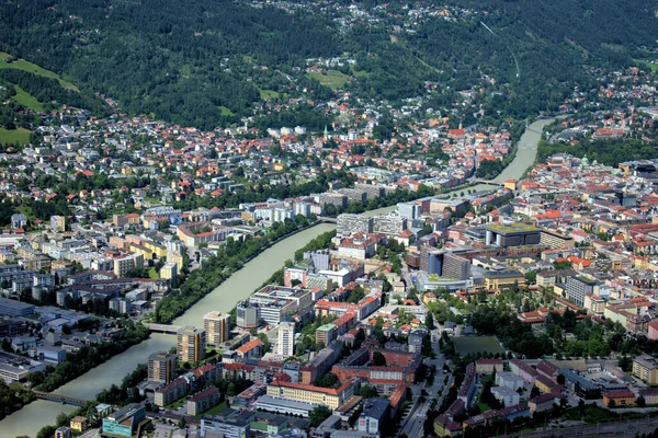 Инсбрук Центре Тироля Австрии Видели Небольшого Самолета 2020 — стоковое фото