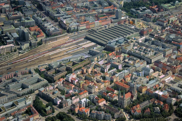 Münchner Bahnhof Vom Propellerflugzeug Aus Gesehen 2020 — Stockfoto