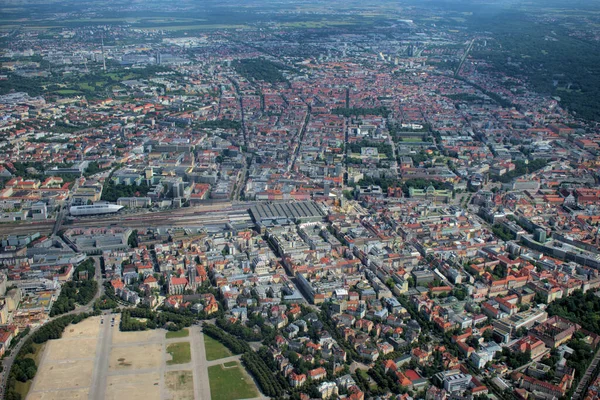 Münchner Bahnhof Vom Propellerflugzeug Aus Gesehen 2020 — Stockfoto