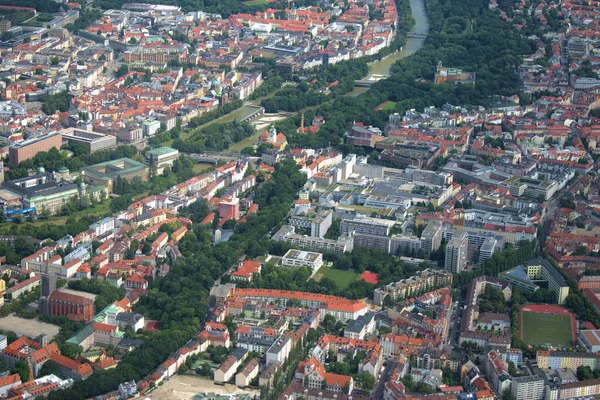 Stadt München Deutschland Von Einem Propellerflugzeug Aus Gesehen 2020 — Stockfoto