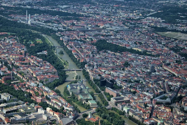 Stadt München Deutschland Von Einem Propellerflugzeug Aus Gesehen 2020 — Stockfoto