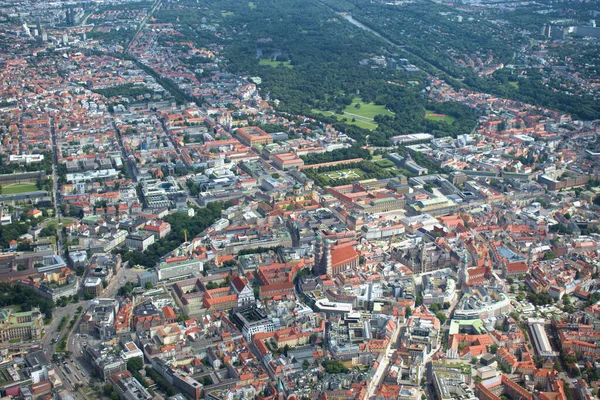 Münchner Marienplatz Vom Kleinflugzeug Aus Gesehen 2020 — Stockfoto