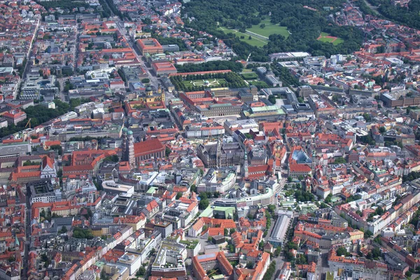 Münchner Marienplatz Vom Kleinflugzeug Aus Gesehen 2020 — Stockfoto