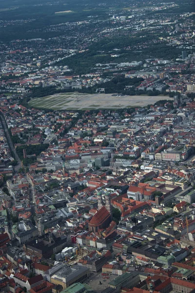 Münchner Marienplatz Vom Kleinflugzeug Aus Gesehen 2020 — Stockfoto